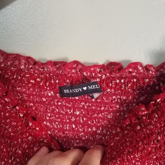 Brandy Melville Floral Off Shoulder Smocked Dress - Picture 4 of 8